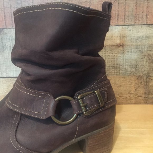 Remonte Dorndorf Ankle Boots Brown Lined Leather Slouch Style 2" Heel US Size 10 - Picture 8 of 15